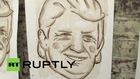 USA: Street artist Hanksy sells ''Dump Trump' poop paintings at pop-up shop