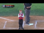 Kid battles through hiccups; performs AMAZING anthem