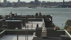 Naked girl with blue hair dancing on top of a building in the west village, NYC - @nellie_blue, photos by Reka Nyari