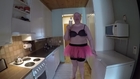 Drunk-Goofy-Bald Headed-Toothless-Boobs Slipping Out-Pink Tutu-Guy?