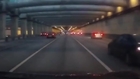 Racing cars cause multiple car accident in tunnel