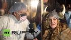 USA: Beauty queens, Whoopi Goldberg and Ebola at NYC Halloween parade