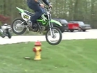 Motorcyclist Flies Over Handlebars Trying Jump on Mini Bike