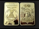 Illuminati Gold Bars Stamped with All-Seeing Eye and Adam Weishaupt's Picture
