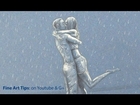 How to Draw People Kissing Under the Rain - Lovers