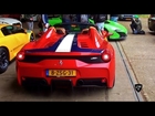 Ferrari 458 Speciale Aperta Start Up, REVVING & Drag Races! Exhaust SOUNDS!