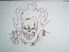 ghost rider drawing (frontal face, marvel comics)