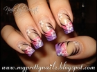 Pink and Purple Ombre French Tips with Flowers and Tribal Pattern Easy Nail Art Tutorial