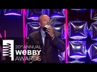 Action Bronson presents to Shane Smith at The 20th Annual Webby Awards