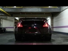 Nissan 370Z w/ Armytrix Super Sport Exhaust, Loud Revving sound in parking lot and tunnel flyby!