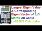 Largest Eigen Value and Eigen Vector of 3x3 Matrix on Casio fx-991ES Scientific Calculator