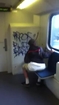 Kid gets caught doing graffiti on train