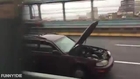 D-bag Drives Down Highway With Hood Up