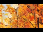 Gold autumn city - new autumn oil painting.