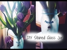 DIY Frosted Stained Glass Jar (W/ glue and food colouring)