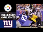 Steelers vs. Giants | NFL Preseason Week 1 Game Highlights