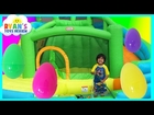 HUGE EGGS SURPRISE TOYS CHALLENGE Inflatable water slide Disney Cars Toys Paw Patrol Spiderman