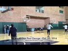Paul George shoots after practice (Oct. 20)
