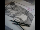 Drawing Justin Bieber & Lara Stone (calvin klein photoshoot)