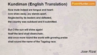 Jose Rizal - Kundiman (English Translation)