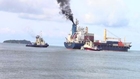 Singaporean Container ship ran aground at Songkhla, Thailand