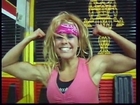 Fitness Muscle Girl flexing her big biceps
