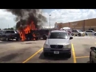 Vehicle fire video captured in west Houston Wal-Mart parking lot