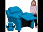 Deluxe Heavily Padded Contemporary Vinyl Kids Recliner with Storage; Child Recliner Chair